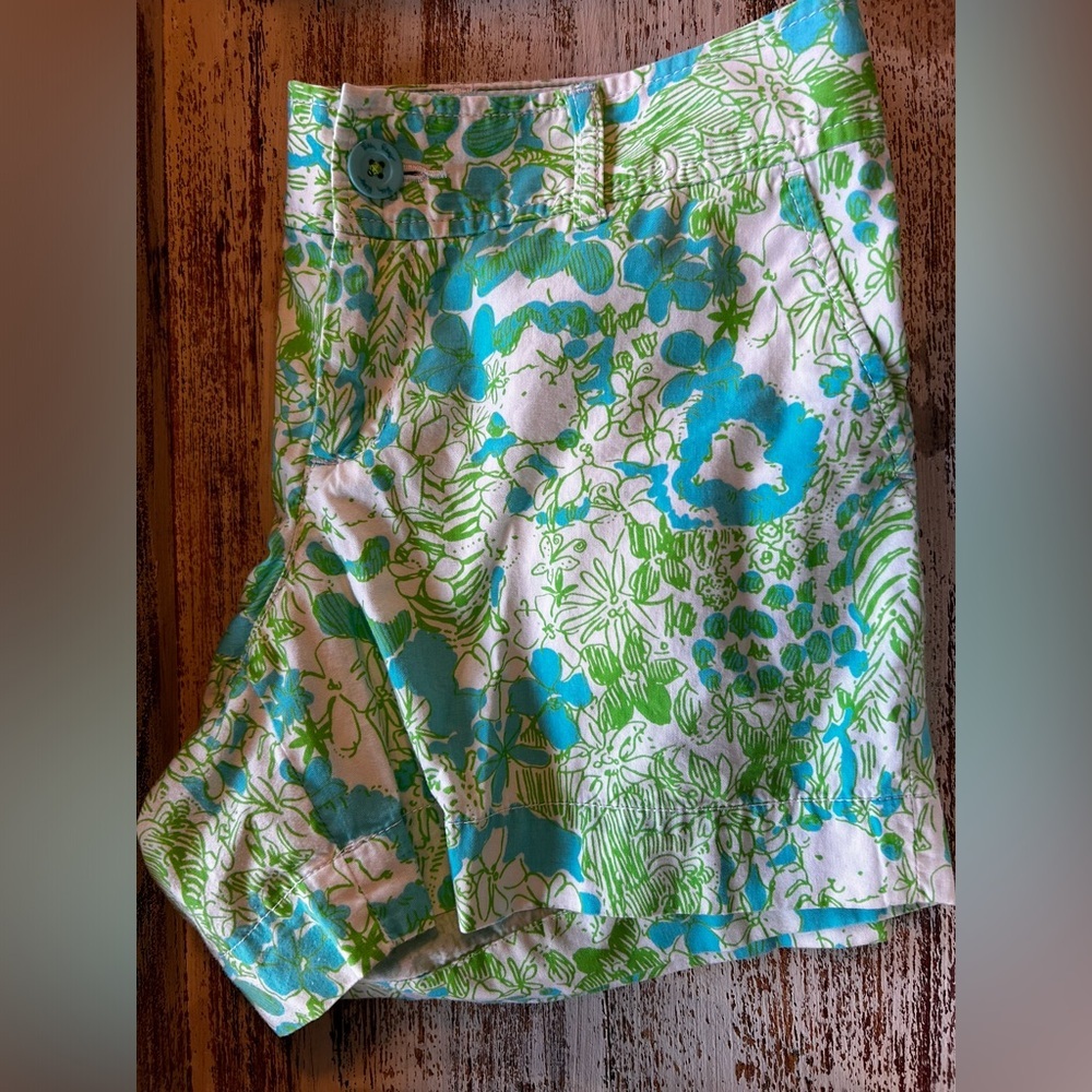 Lilly Pulitzer Callahan Printed Blue Green Safari Animal Print Sz 10 it’s a zoo - Picture 11 of 11